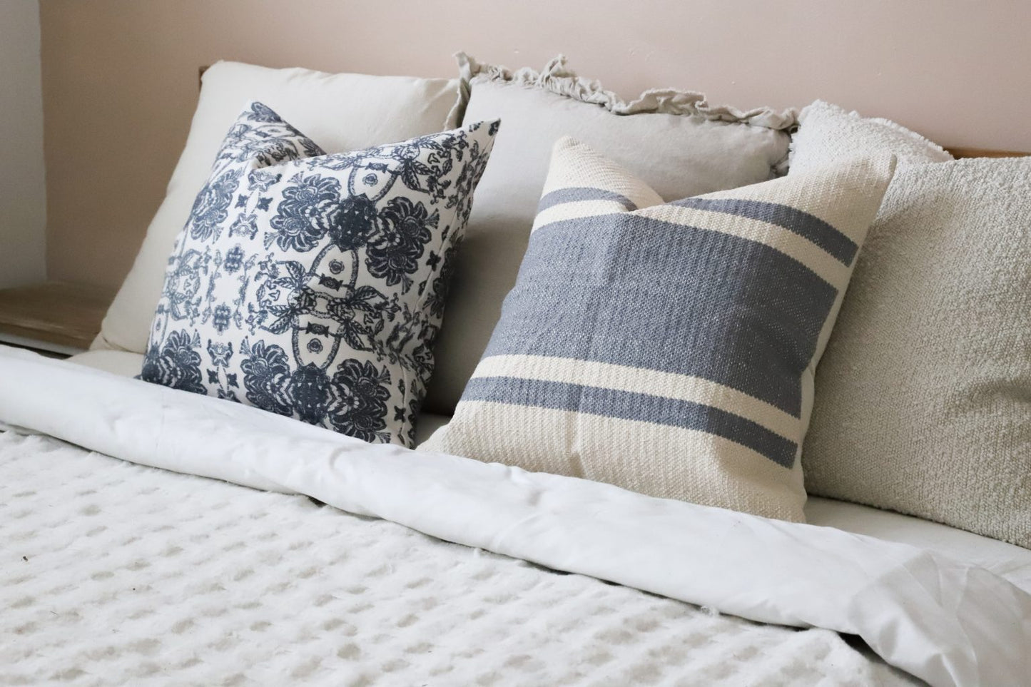 Aria Navy Print Cushion