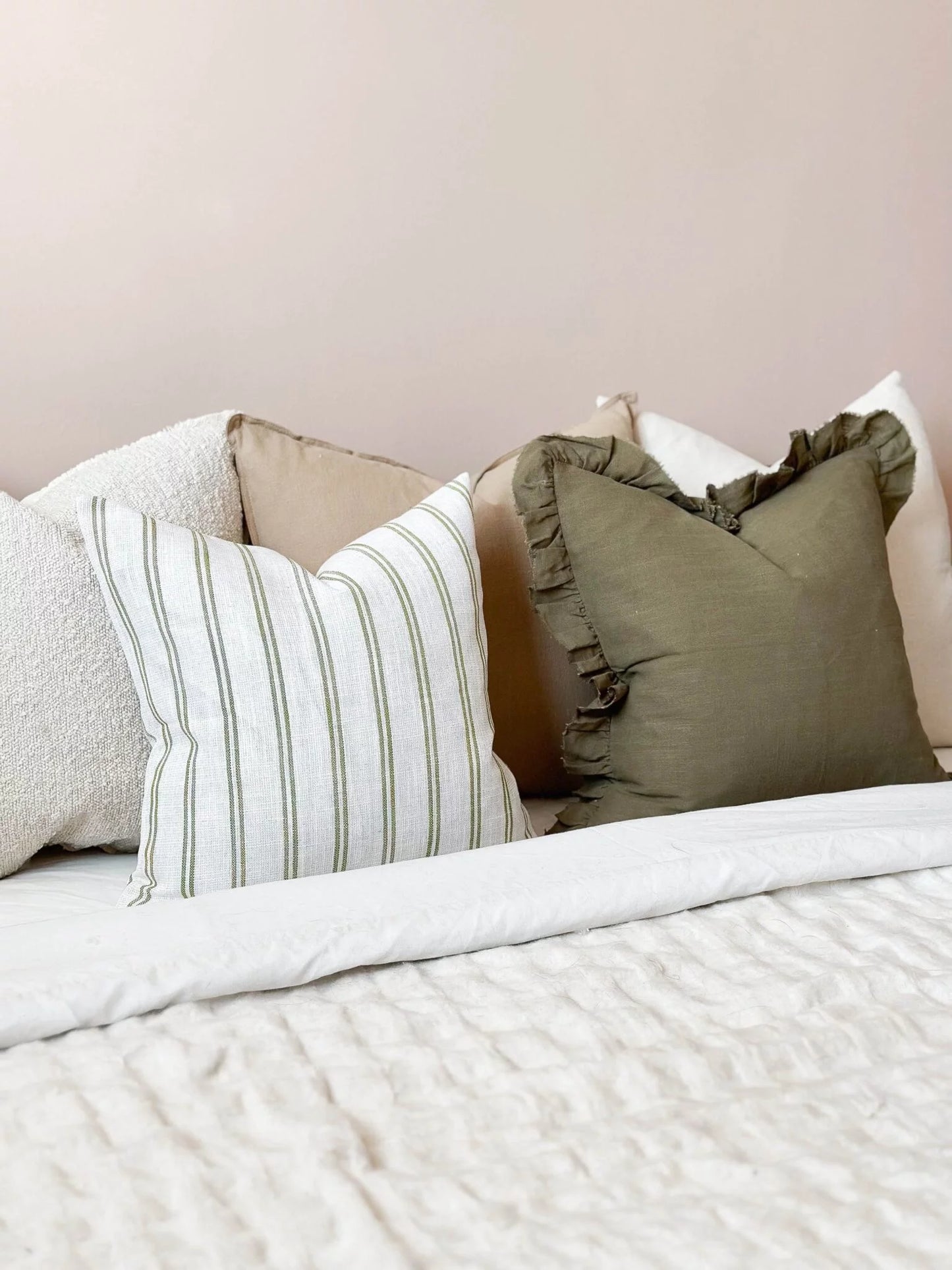 Rosie Olive Stripe Cushion