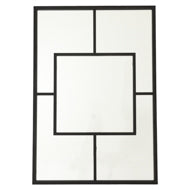 Black Multi-paned Patterned Window Mirror