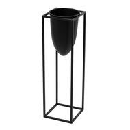 Matt Black Bullet Planter on Black Frame