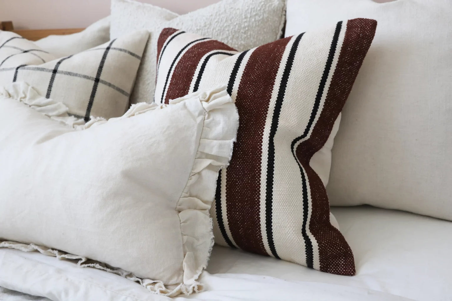 India Plum and Black Stripe Cushion