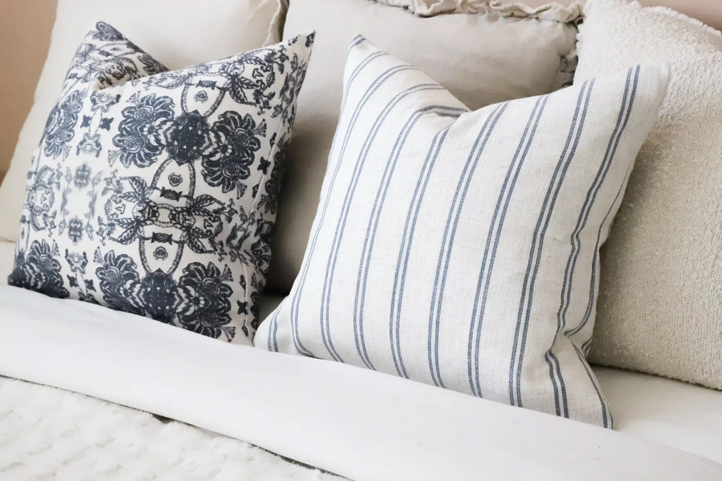 Rosie Blue Stripe Cushion