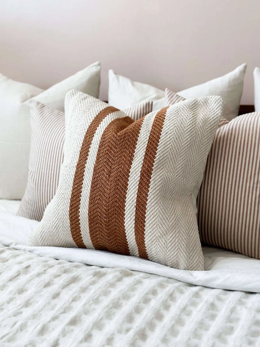 India Rust and Cream Cushion - 2 Sizes