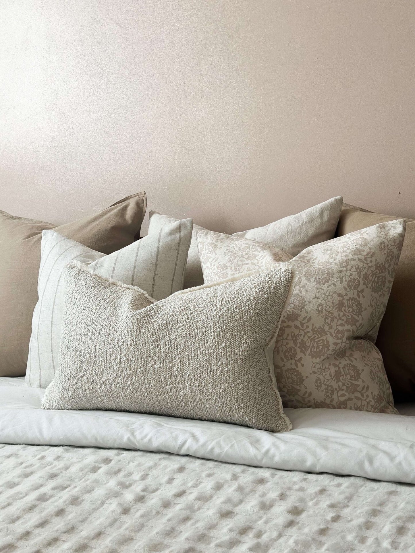 Sofia Cream Boucle Cushion 50 x 30