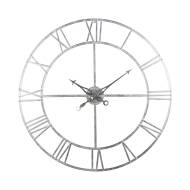 Large Silver Skeleton Wall Clock