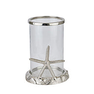 Silver Starfish Candle Hurricane Lantern