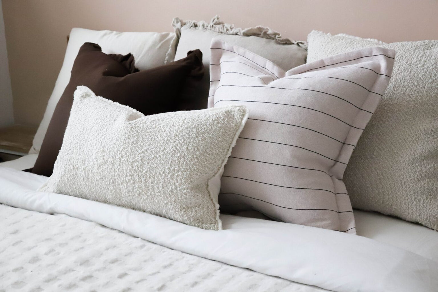 Tara Cream Stripe Cushion - 2 Sizes