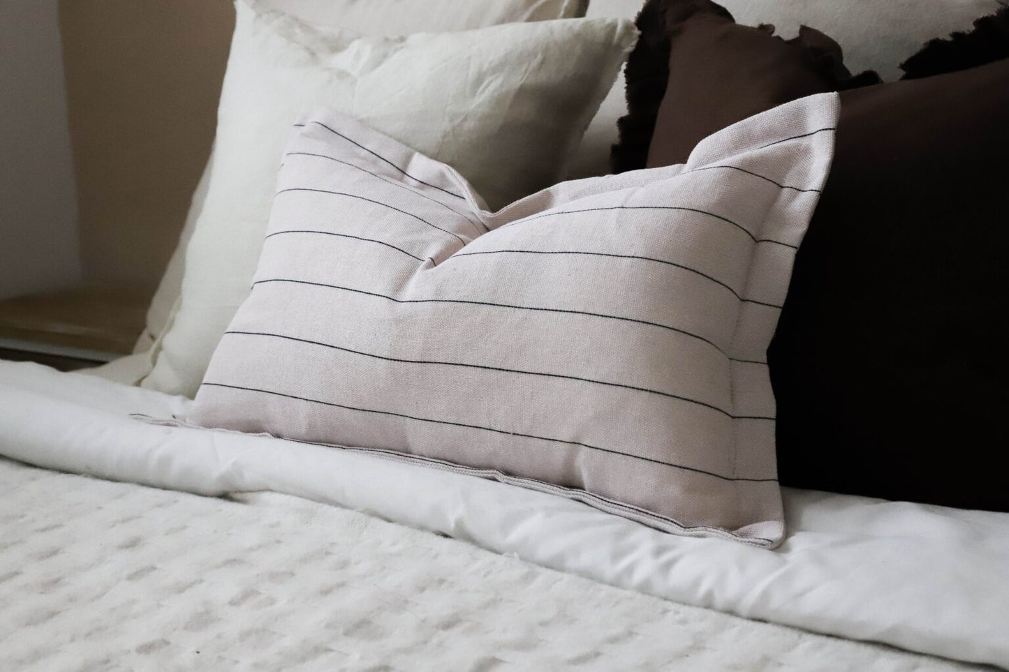 Tara Cream Stripe Cushion - 2 Sizes