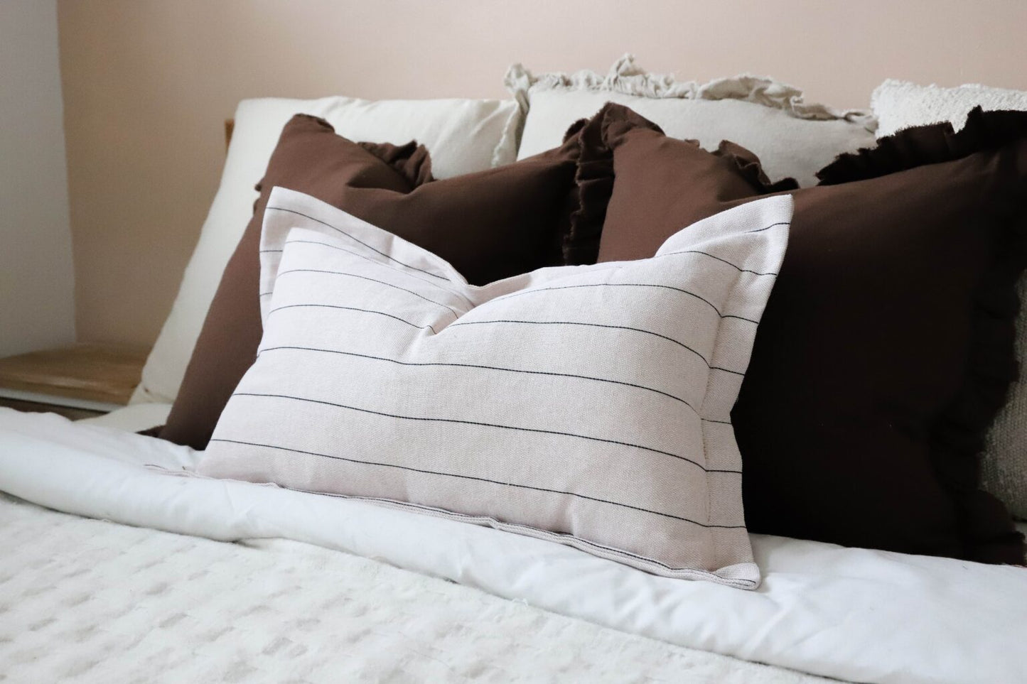 Tara Cream Stripe Cushion 50 x 30