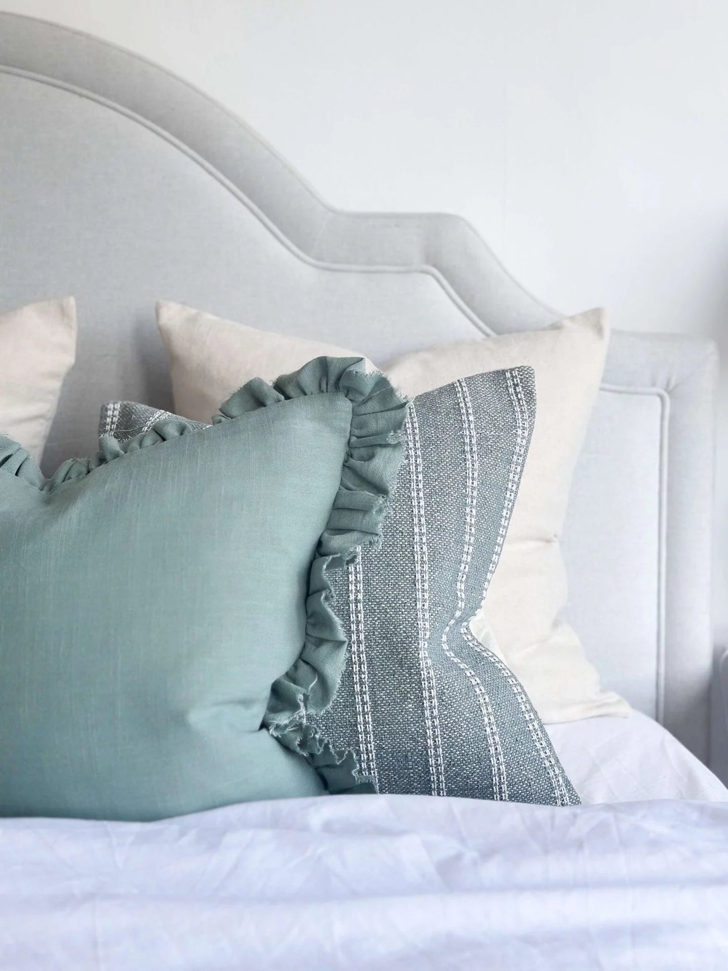 India Teal Stripe Cushion 45 x 45