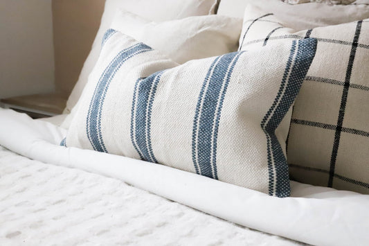 India Teal Stripe Cushion
