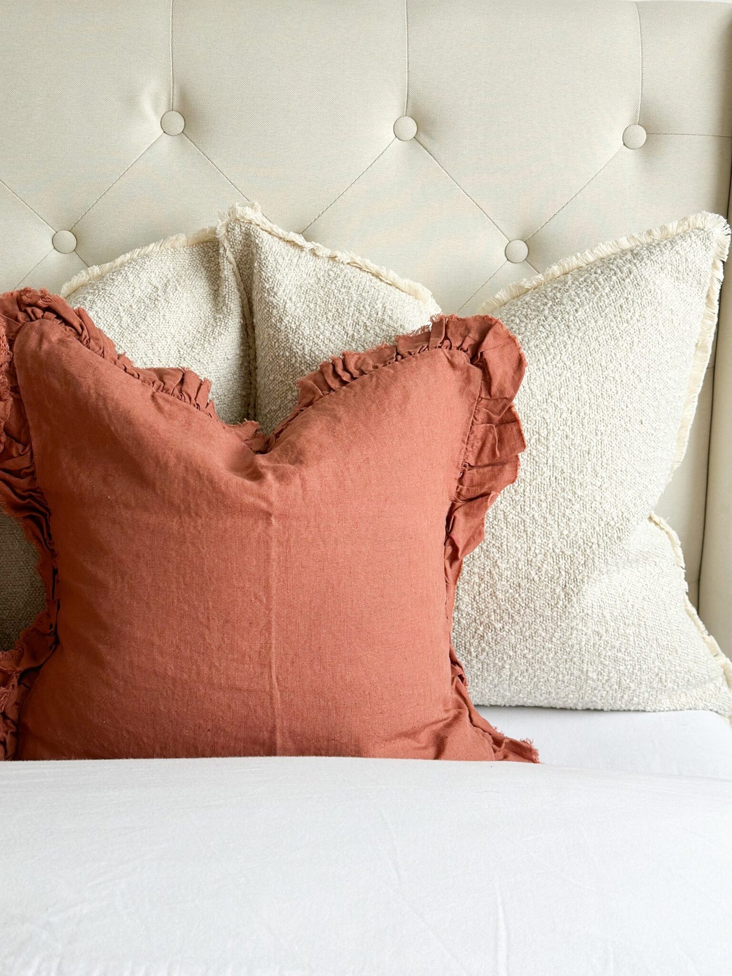 Hallie Terracotta Ruffle Cushion