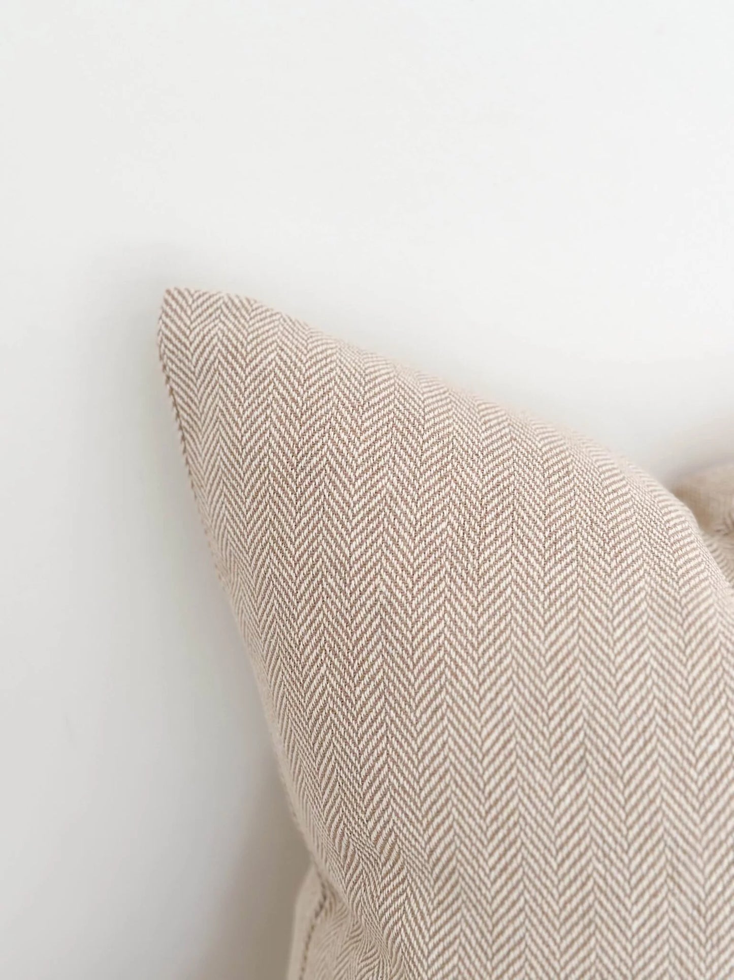 Tia Beige Herringbone Cushion