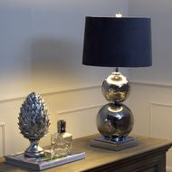 Shamrock Metallic Glass Lamp with Velvet Shade
