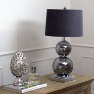 Shamrock Metallic Glass Lamp with Velvet Shade