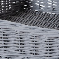 Large Grey Wicker Basket Butler Tray